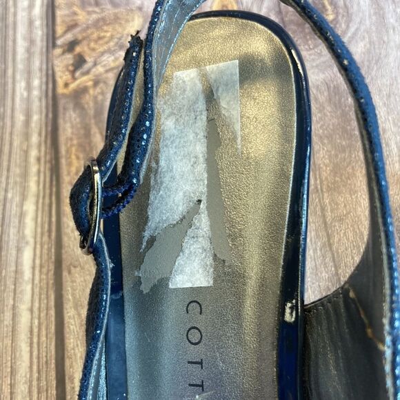 KAREN SCOTT Amber Navy Blue Slingbacks 7.5M - Picture 9 of 11